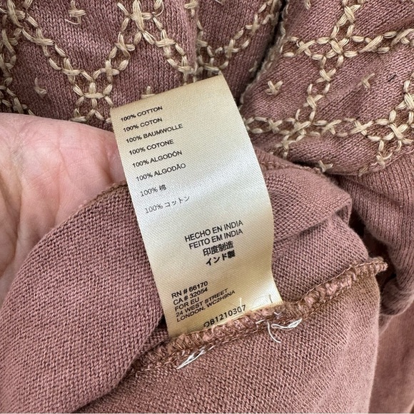 Free People Free Spirit Henley Top in Red Clay Combo Thermal Sz Small brown - Picture 4 of 7